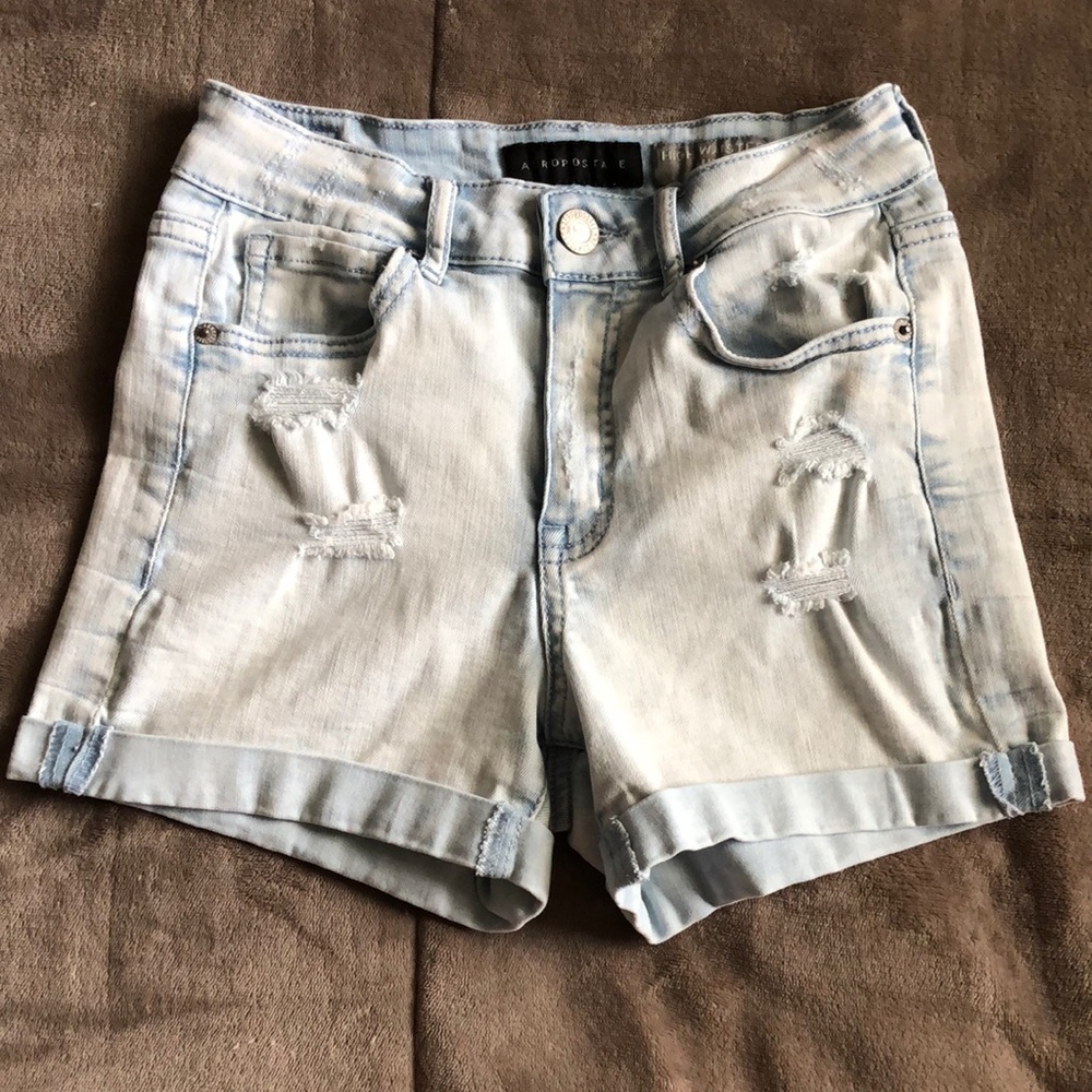 Aeropostale High Rise Jean Shorts